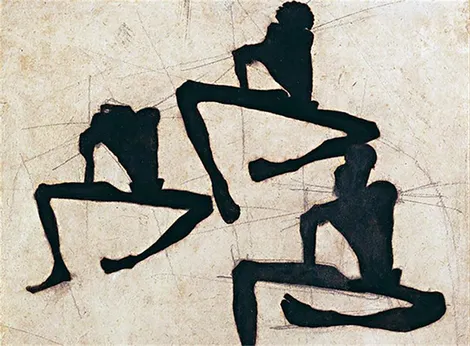 Composición con tres desnudos masculinos