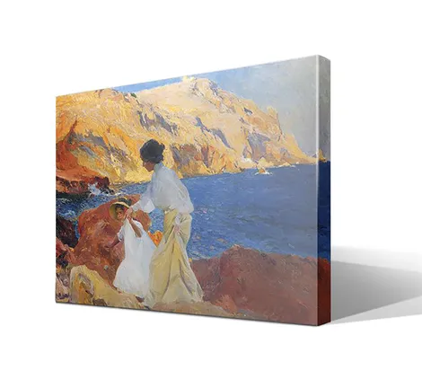 Clotilde y Elena en las Rocas, Jávea, óleo sobre lienzo